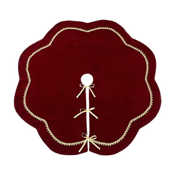 Christmas Velvet Tree Skirt 35.4in, Elegant Holiday Decoration for Christmas Tree, Soft and Durable, Perfect for Gifts and Festive Decor