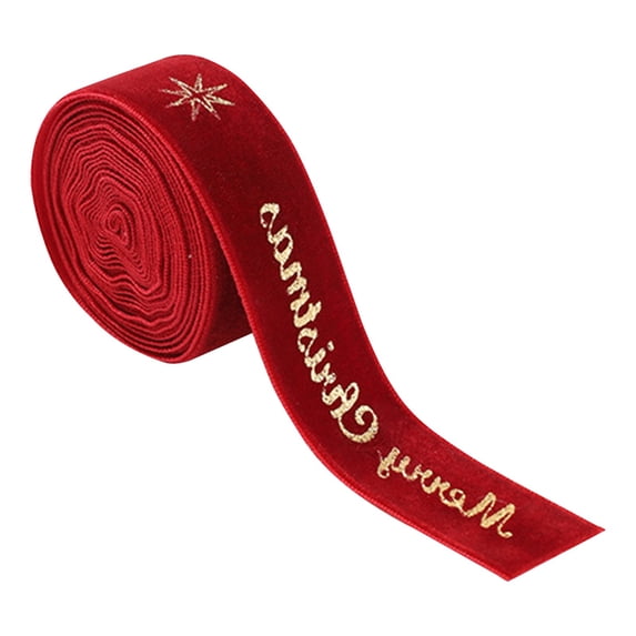 Christmas Velvet Wired Edge Ribbon,0.98 inch Wide Xmas Tree Velvet Wired Ribbon,Christmas Ribbon for Tree Decorations, Gift Wrapping, Wreaths, Garlands, Bows,Christmas Tree Decoration