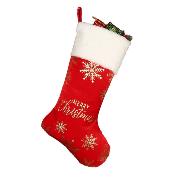 Christmas Velvets Stocking Pendant XmasTree Decor Filled Candy Gift Wrapping for Children Candy Indoor Family