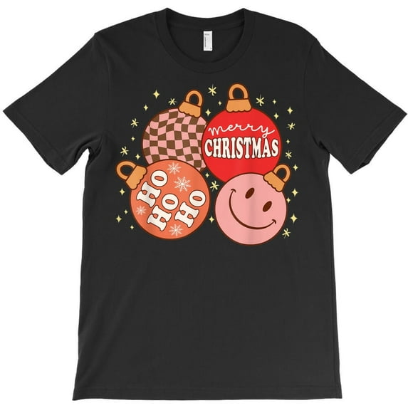 Christmas Vibes Funny Christmas Bauble Retro Face Merry Xmas Graphic H9210 T-Shirt, for Men and Women, Up to Size 5XL