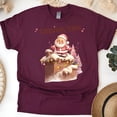 thumbnail image 1 of Christmas Vibes Santa T-Shirt | Cute Holiday Graphic Tee for Family, Maroon, Size S, 1 of 6