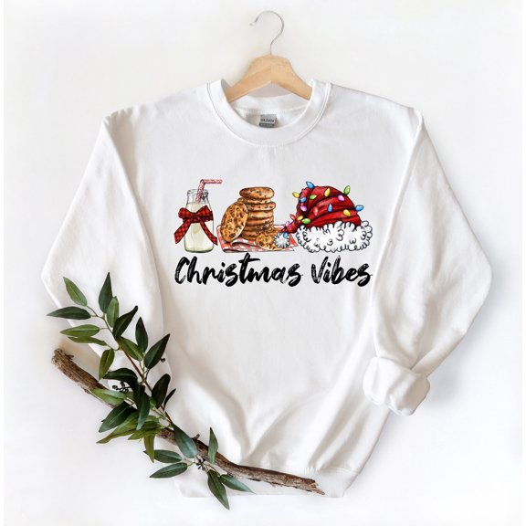 Christmas Vibes Shirt,Christmas Lights Shirt,Christmas Gift,Holiday Gift,Milk Cookies Sant