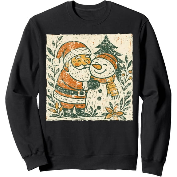 Christmas Vibes Sweatshirt for Men, Casual Holiday Graphic Pullover