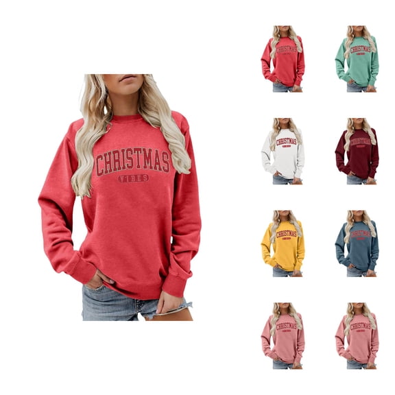 Christmas Vibes Sweatshirt for Women 2025 Long Sleeve Crewneck Xmas Holiday Vibe Pullover Top