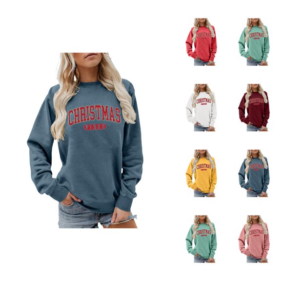 Christmas Vibes Sweatshirt for Women 2025 Long Sleeve Crewneck Xmas Holiday Vibe Pullover Top