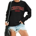 thumbnail image 1 of Christmas Vibes Womens Sweatshirt Funny Letter Print Vintage Xmas Long Sleeve, 1 of 7