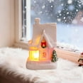 thumbnail image 1 of Christmas Village Accessories Mini Pink House Ornaments Resin Village House Xmas Gift Mini Winter Scene Centerpiece Collectible Crafted Cottage - B, 1 of 5