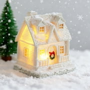 Christmas Village Ceramic White Christmas Village Houses Christmas Light Up Village Houses Light Up Small Porcelain Village House for Home Decor Winter Holiday Diy Gift B