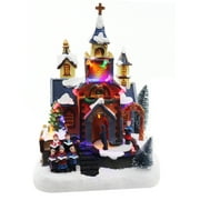 Christmas Village Church Scene Animated Congregation with Choir Pre-lit Musical Winter Snow Village Perfect addition to your Christmas Indoor Decorations & Christmas Village Displays