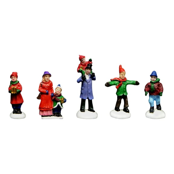 Christmas Village Figurines 5 Piece Decoration Set 4 Perfect Addition to Your Christmas Indoor Decorations & Snow Village Displays Set 4