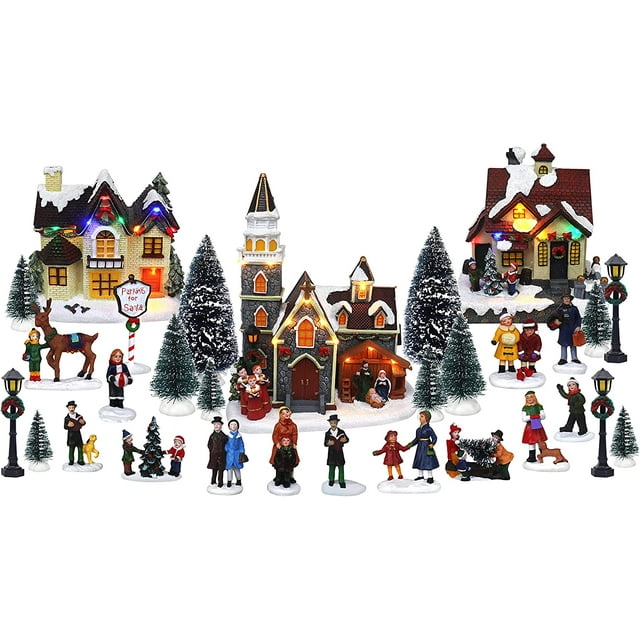 Christmas Village Figurines Decoration Set Perfect Addition to Your
