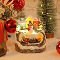 thumbnail image 1 of Christmas Village Figurines Musical Snow Globe Christmas Collectible Buildings Decoration with Spinning Train 8 Music & LED Light for Christmas Home Decor Gift Santa Claus, 1 of 9