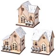 thumbnail image 1 of Christmas-Village House Decor Wood Rustic Decor with Light Xmas Lantern Decor for Village Collection Christmas Ornaments,3 * decoration,As Shown, 1 of 6