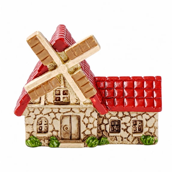 Windmill Recipe Create Christmas Village House Decoration with Windmill and Red Roof, Resin ...