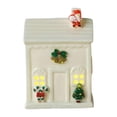thumbnail image 1 of Christmas Village House Figurine Mini Ceramic Building with LED Warm Lights for Holiday Party Tabletop Decor, 1 of 9