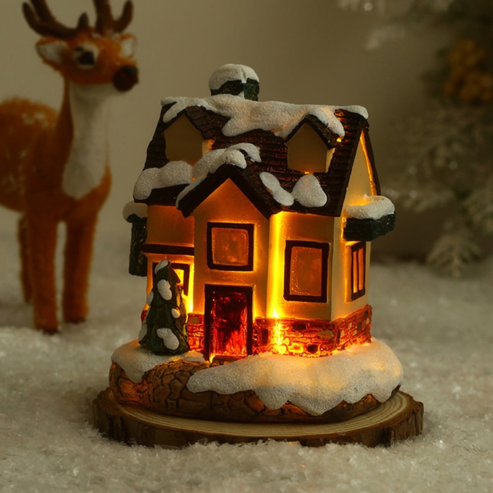 Christmas Village Houses Christmas Decorations LED Light Up Christmas