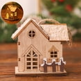 thumbnail image 1 of Christmas Village Houses LED Light Wooden House with Battery Rustic Holiday Village Decor for Christmas Table Centerpieces Xmas Party Decorations DIY Crafts, 1 of 8