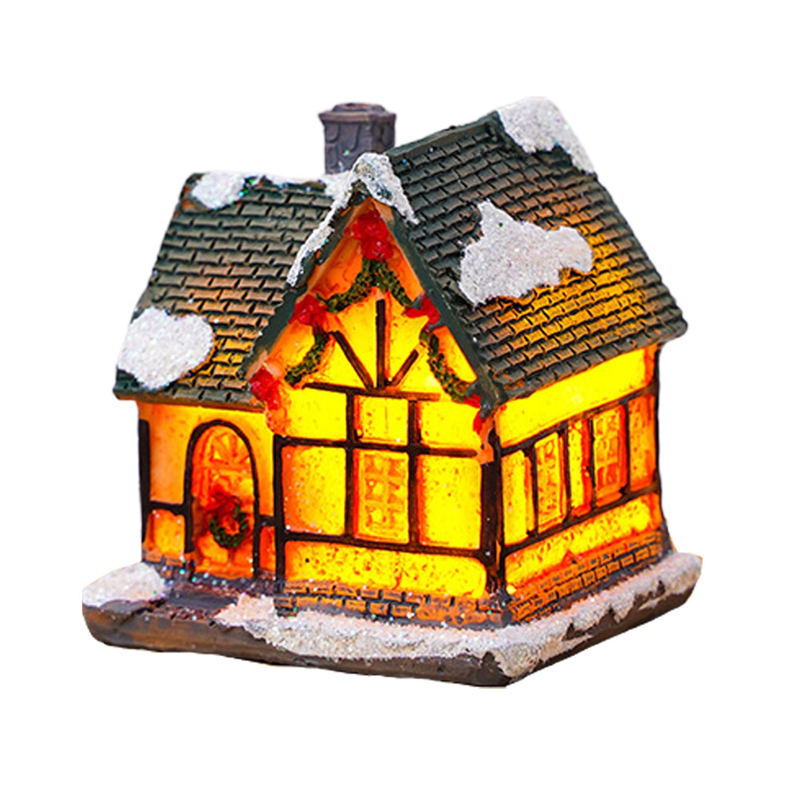 Christmas Village LED Lighted Christmas Village Houses with Figurines