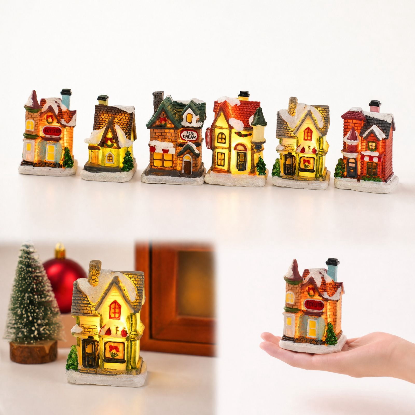 Led House Christmas Christmas Village Led House with Warm Night Light, Christmas Table ...