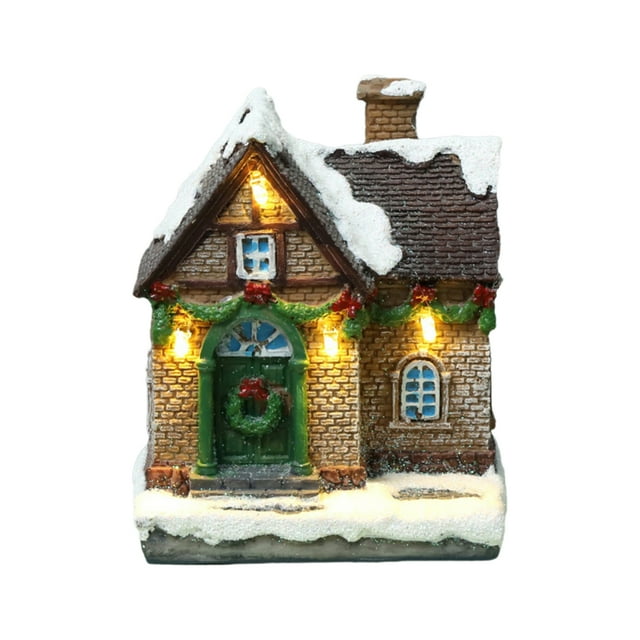 Christmas Village Light Up House Resin Christmas Scene Village Houses