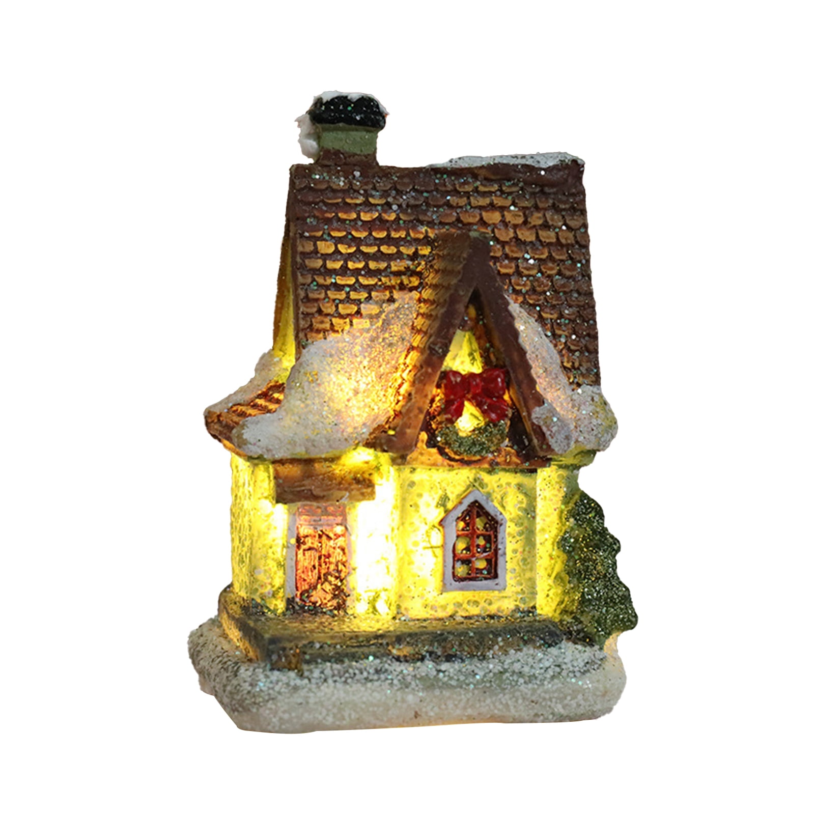 Christmas Village Lighted Xmas Village Houses With Figurines Small