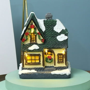 Christmas Village Set Collection Building, Christmas House, Christmas Village House, LED Lighted Christmas Collectible Buildings, Multicolor, 1 Pack