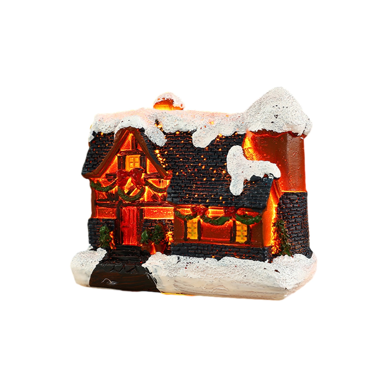 Christmas Village Sets LED Lighted Christmas Village Houses with Figurines, Christmas Village