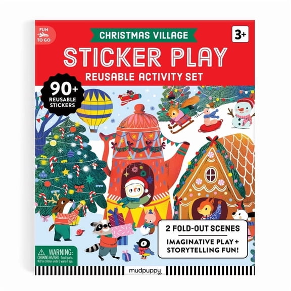 Christmas Village Sticker Play Reusable Activity Kit, (Hardcover)