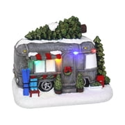 Christmas Village Tabletop RV Camper Pre-lit Winter Snow Village Perfect Addition to Your Christmas Indoor Home Decorations Great Centerpiece for Your Collection