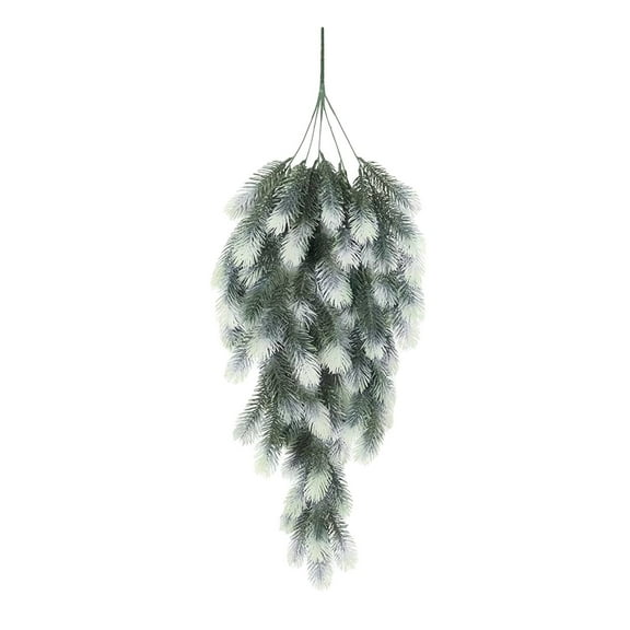 Christmas Vines Hangings, Winter Decor, 30 Inch Artificial Pine Wreath for Outdoor Indoor Fireplace Door, Teardrop Shaped Swag with Cones and Velvet Ribbons