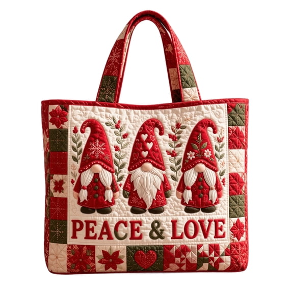 Christmas Vintage 3D Printing Patchwork Shoulder Handbag for Women, Large Capacity Festive Shopping Bag，Holiday Gift