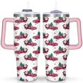 thumbnail image 1 of Christmas Vintage Car Santa Claus 40 Oz Tumbler with Handle Lid and Straw Stainless Steel Double Walled Vacuum Insulated Cup Merry Christmas Gifts Tumbler for Women Men Friends Outdoor Indoor, 1 of 6