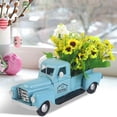 thumbnail image 1 of Christmas Vintage Flower Arrangement Truck Ornament, Farmhouse Rustic Metal Texture Truck Planter Retro Truck Decor, Rustic Vintage Truck Car Decorations Tabletop Decorative, 1 of 5