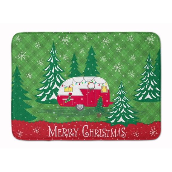 Christmas Vintage Glamping Trailer Machine Washable Memory Foam Mat