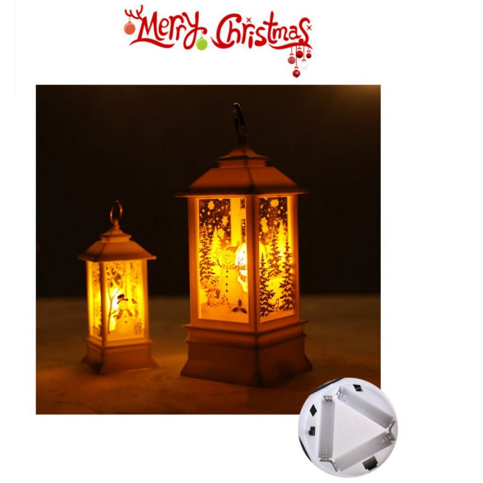 Walbest Retro Flameless Christmas LED Storm Lantern, Warm White Light  Battery Operated Pony Lantern, Antique PP Hanging Lantern with Batteries,  for