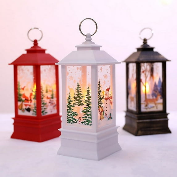 Christmas Vintage LED Lantern Battery Operated,LED Lantern Indoor Lanterns Decorative Candle Lamp Seasonal Decorations for Christmas Home Living Room Bedside Night Light