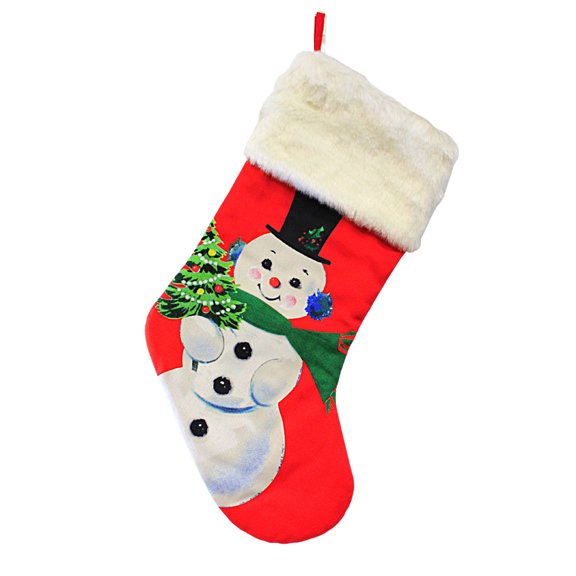 Christmas Vintage-Looking Snowman Stocking Vintage-Looking Top Hat Tc00090 Tree