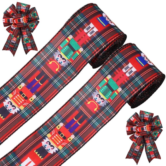 Christmas Vintage Nutcracker Ribbon 2 Roll Set 2.5" Wide 20 Yard