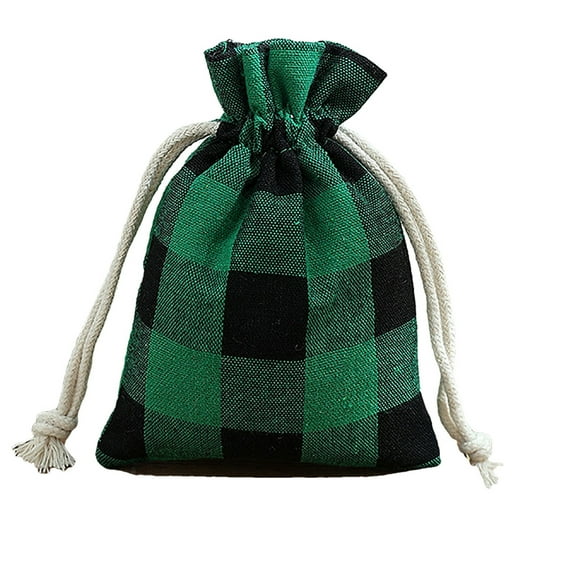 Christmas Vintage Plaid Children's Candy Bag Christmas Reticle Bag Drawstring Gift Bag - Perfect for Holiday Gift Wrapping, Home Decor, and Festive Celebrations
