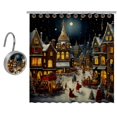 Christmas Vintage a Shower Curtain, Polyester Shower Curtain with 12