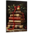 thumbnail image 1 of Christmas Vintage Wall Art Books Canvas Print Merry Christmas Retro Poster Print Winter Xmas Dark Academia Decor Vintage Farm House Rustic Holiday Winter Xmas Wall Decor 12x18inch Framed, 1 of 1