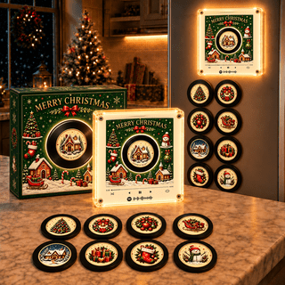 2027 Upgrade Christmas Vinyl Record Fridge Player NFC Magnetic Music ...