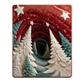 thumbnail image 1 of Christmas Visual Illusion Crystal Velvet Area Rug Winter Wonderland Indoor Decor for Living Room Bedroom Holiday Home Accent, 1 of 3