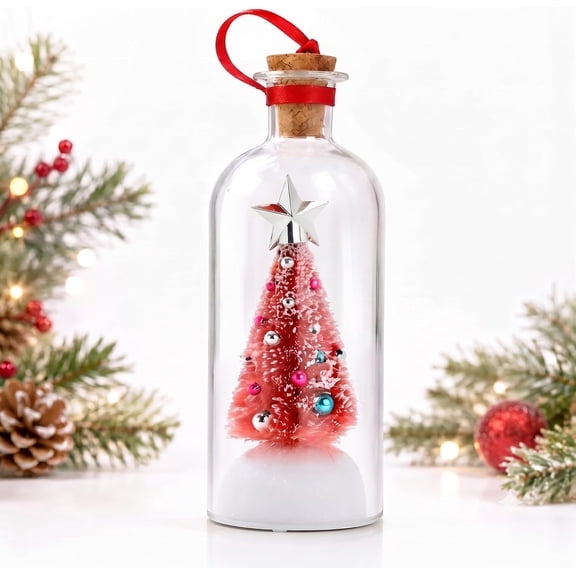 Christmas Voice Recording Bottle, Mini Tree Snowman Rose Decor