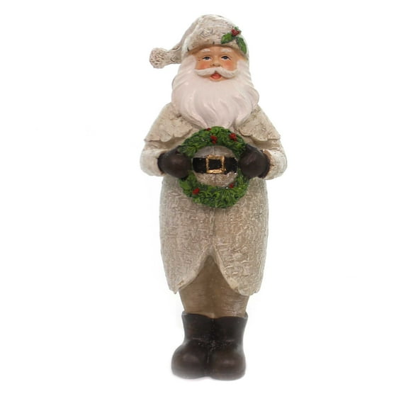 Christmas Wood Look Santa Polyresin Holiday Jolly 130617 Wreath