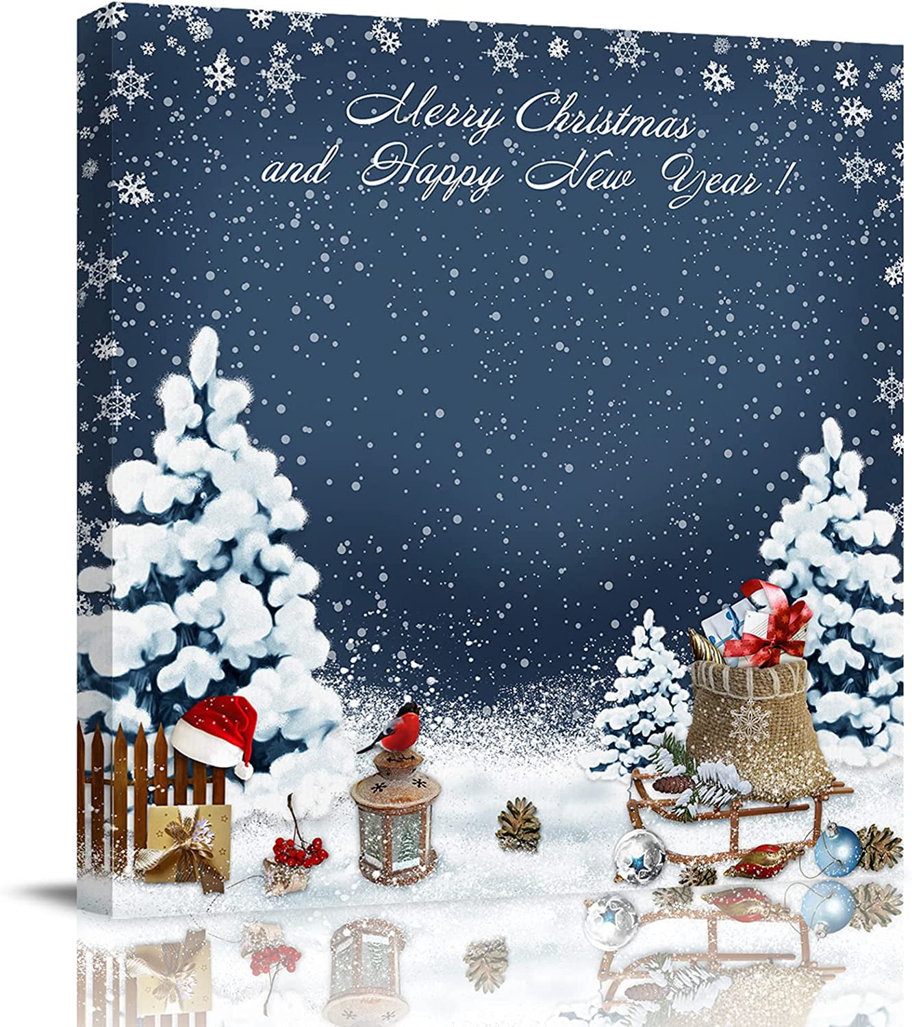 Houten Bord Merry Christmas Kerstman – Kerstdecoratie De Smedt