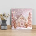 thumbnail image 1 of Christmas Wall Art Painting on Canvas, Pink Xmas Farmhouse Snowflake Tree Canvas Art Home Prints Wall Art Framed Modern Artwork for Living Room Bedroom Wall Decor 8x8in, 1 of 9