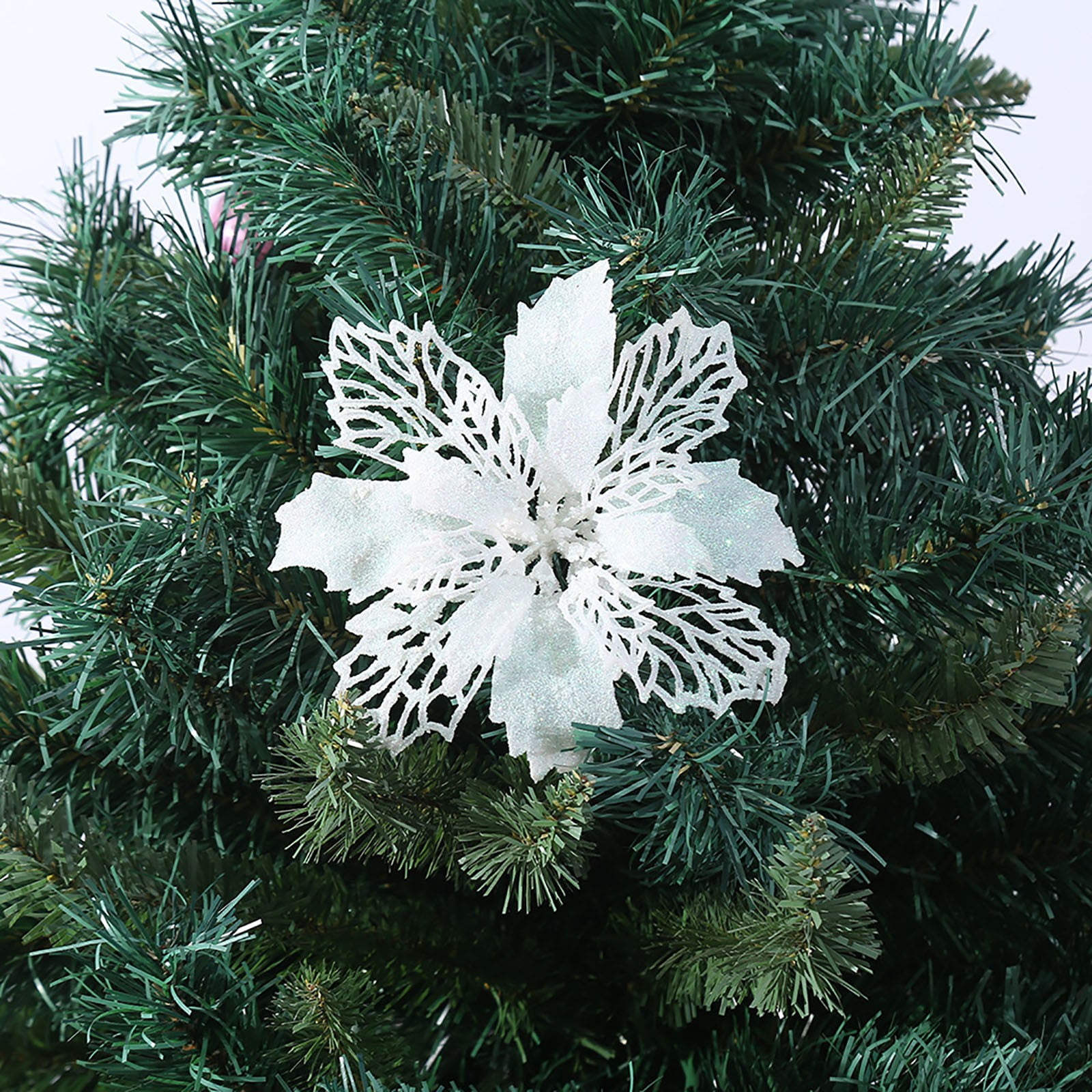 Christmas Wall Decor Artificial Flowers 12 Pcs Artificial Christmas