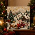 thumbnail image 1 of Christmas Wall Decor, Pearl Diamond Art, Diamond Art Kit, Christmas Decorations for Home, 12X12 Inch Mountain Ski Resort Santa 3D Pearl Bead Christmas Wall Art Set, 1 of 5