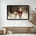 thumbnail image 1 of Christmas Wall Decor Printable Reindeer Canvas Art Prints Painting Santa And His Reindeer Picture Artwork Home Holiday Mantel Country Cottage Decoration No Frame, 1 of 7